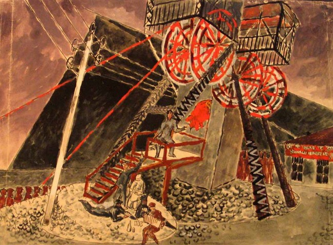 Сочинение по картине: Нивинский - "Эскиз декорации к спектаклю по пьесе И.К.Микитенко Дело чести в постановке МХТ-2-го"